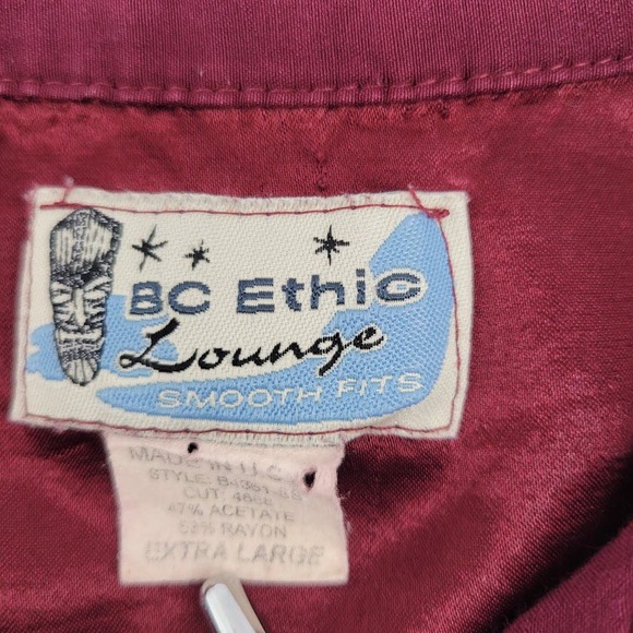 Vintage BC Ethic Lounge Smooth Fit Bowling Lounge Button Shirt Rockabilly Sz XL - Picture 6 of 10